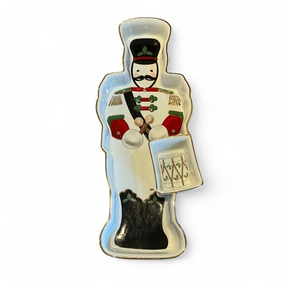 Lenox Holiday Nutcracker Toy Soldier Chip‎ & Dip 16.75” Divided Serving Dish